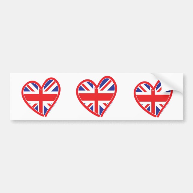Autocollant De Voiture Union Jack Royal Heart (Devant)