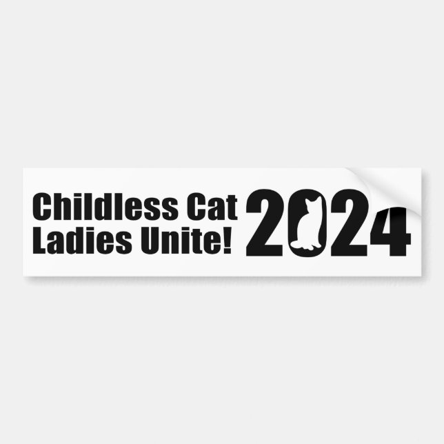 Autocollant De Voiture Unissez-vous aux chats sans enfants ! Sticker_Noir (Devant)