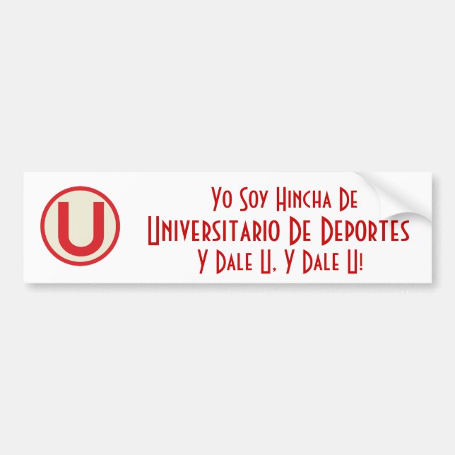 Autocollant De Voiture universitario, soja Hincha De, Universitario de (Devant)