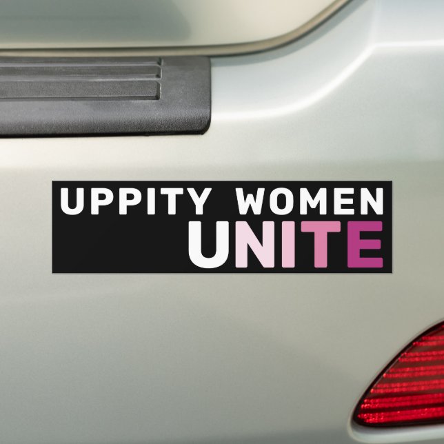Autocollant De Voiture Uppity Women Unite Bold Pink Feminist Empowerment (En voiture)