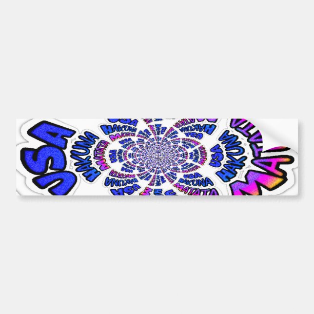 Autocollant De Voiture USA Celebration : Lovely Fun Text Dynamic Art (Devant)