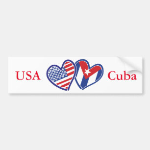 Autocollant De Voiture USA Cuba Love Hearts