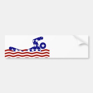 Autocollant De Voiture USA Patriotique Sports de natation