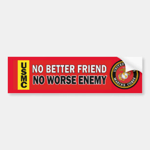 Autocollant De Voiture USMC Better Friend Worse Enemy