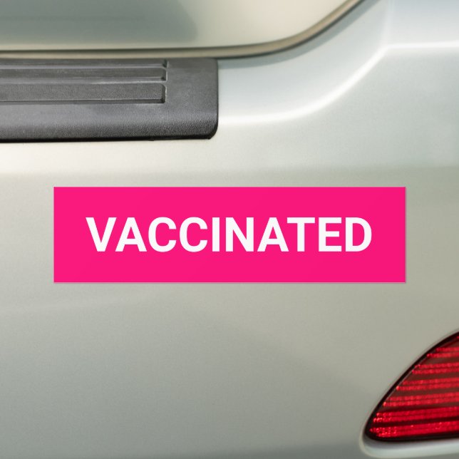 Autocollant De Voiture Vacciné, rose chaud fuchsia blanc personnalisable (En voiture)