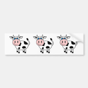 Autocollant De Voiture Vache heureuse - personnalisable !