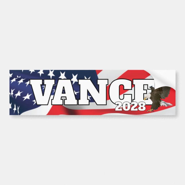 Autocollant De Voiture Vance Text With Flag and Bald Eagle (Devant)