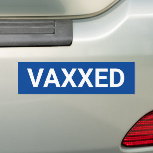 Autocollant De Voiture Vaxxed Vaccinated covid blue and white car