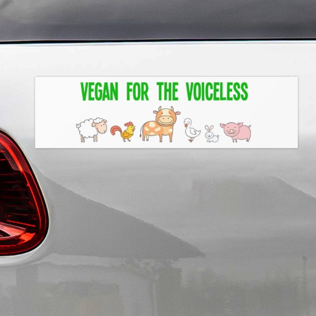 Autocollant De Voiture Vegan pour les animaux mignons sans voix (Créateur téléchargé)