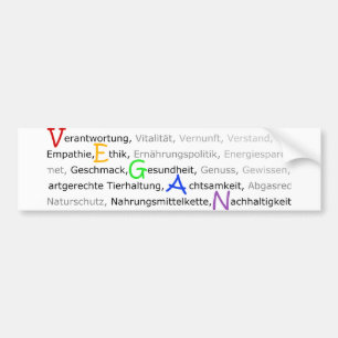Autocollant De Voiture végétalien de warum ? pourquoi végétalien ?