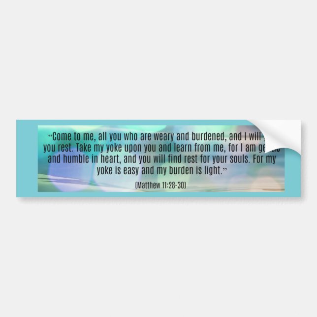 Autocollant De Voiture Venez à moi tous ceux qui sont fatigués (Devant)