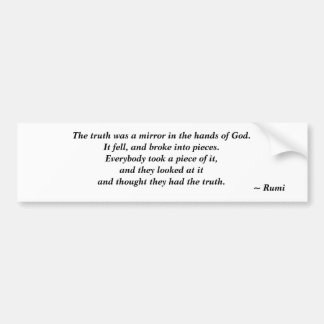 Autocollant De Voiture Vérité - Citation Rumi Bumper Sticker