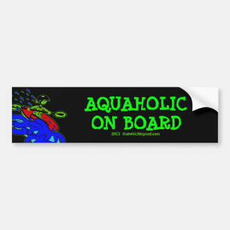 Autocollant De Voiture Vert bleu d'Aquaholic de Kayaker de Whitewater