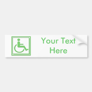 Autocollant De Voiture Vert élégant handicapé de symbole