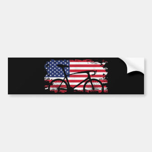Autocollant De Voiture Vêtements cyclables américains Flag Road - Vélo
