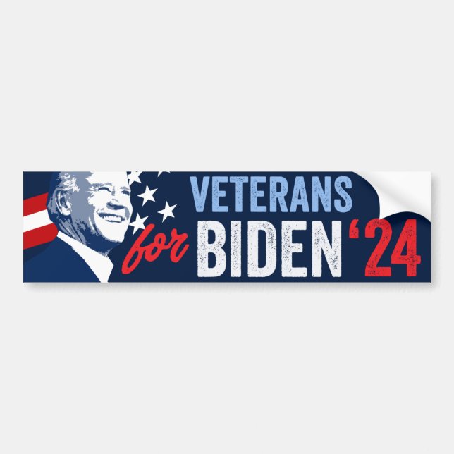 Autocollant De Voiture Veterans for Biden 2024 (Devant)
