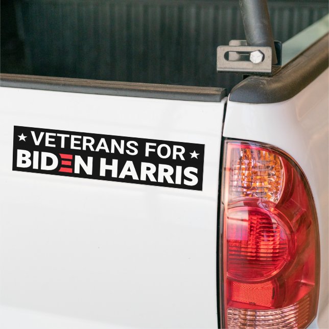 Autocollant De Voiture Veterans for Biden Harris Custom Text Black (Sur camion)