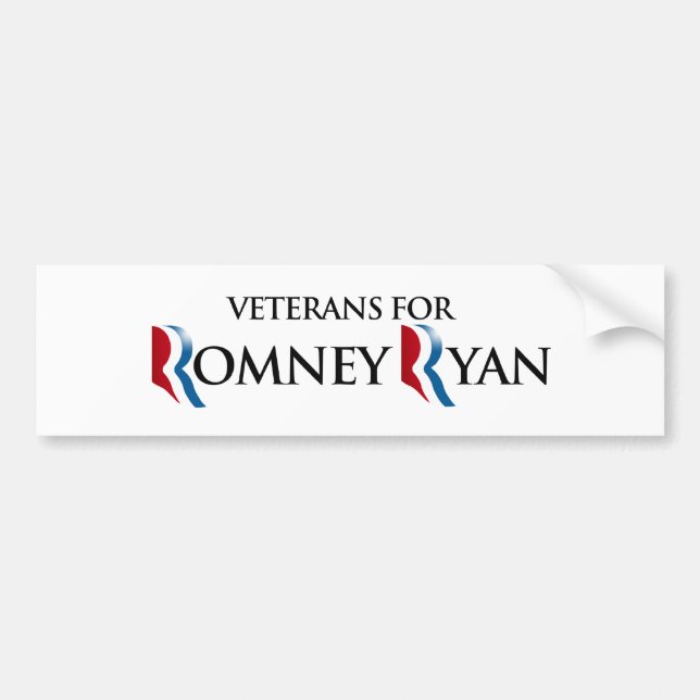 Autocollant De Voiture VÉTÉRANS POUR ROMNEY RYAN.png (Devant)