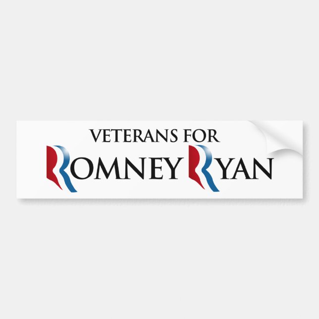 Autocollant De Voiture VÉTÉRANS POUR ROMNEY RYAN.png (Devant)