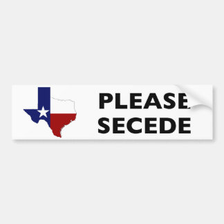 Autocollant De Voiture Veuillez faire cécession le Texas