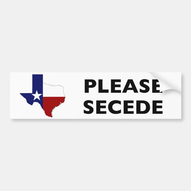 Autocollant De Voiture Veuillez faire cécession le Texas (Devant)