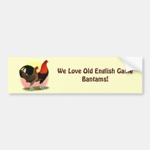 Autocollant De Voiture Vieux coq nain anglais de jeu :  Rouge de BB