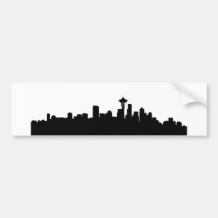 Autocollant De Voiture ville de seattle ville paysage silhouette noire am
