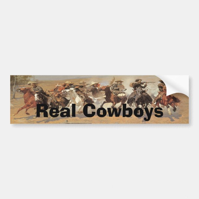 Autocollant De Voiture Vintage Cowboys, une touche pour le bois par Remin (Devant)