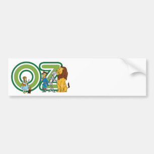 Autocollant De Voiture Vintage Wizard of Oz Characters and Text Letters