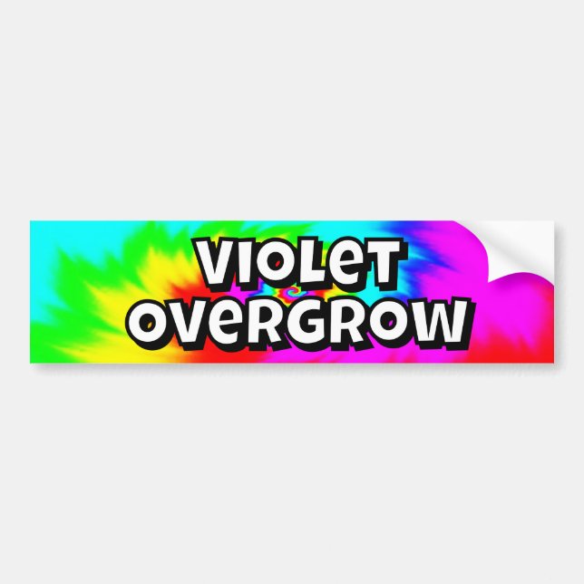 Autocollant De Voiture Violet Overgrow (you may change the words) (Devant)