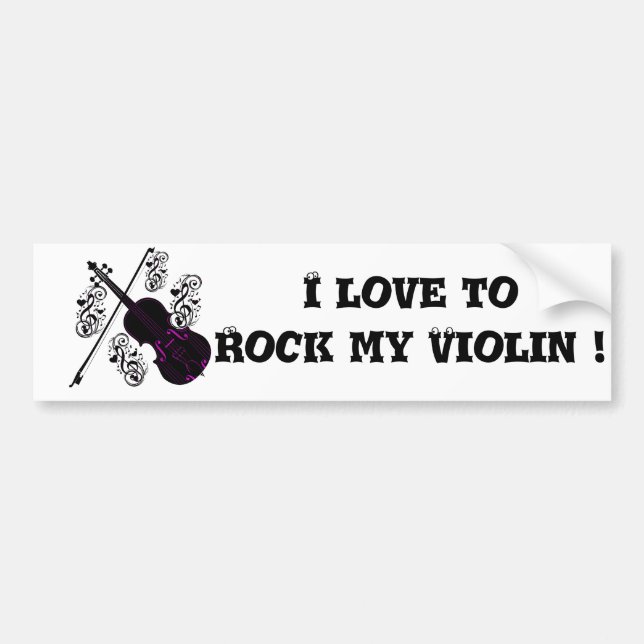 Autocollant De Voiture Violon, amour cinglé_ (Devant)