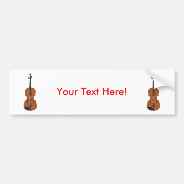 Autocollant De Voiture Violon : modèle 3D : (Devant)