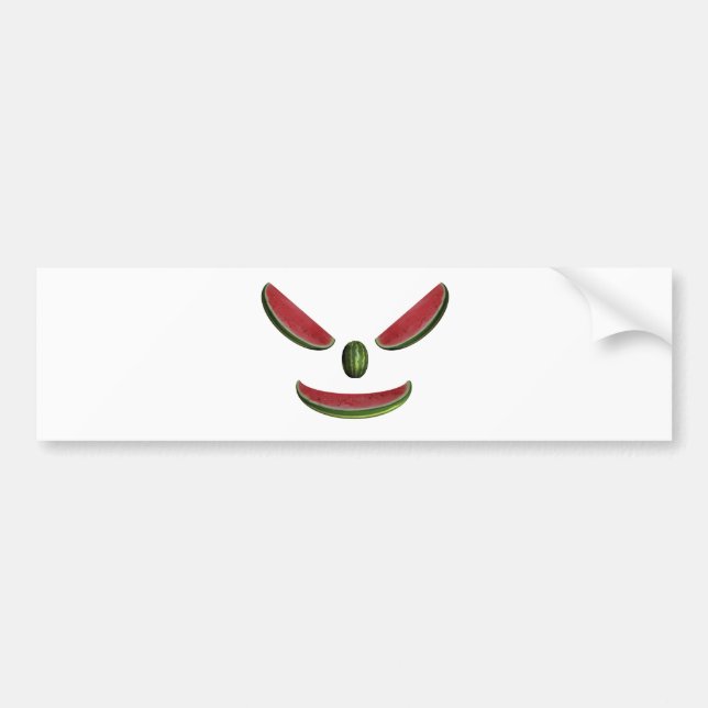 Autocollant De Voiture Visage de pastèque souriant (Devant)