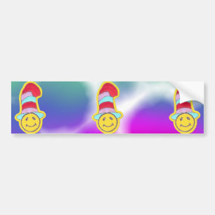 Autocollant De Voiture Visage hippie heureux coloré