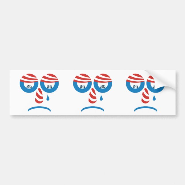 Autocollant De Voiture Visage triste d'Obama 2012 (Devant)