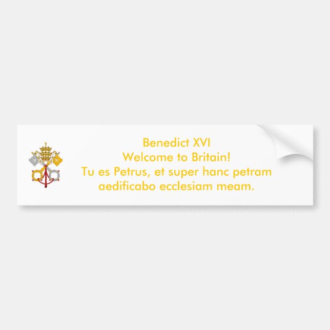 Autocollant De Voiture Visite papale BRITANNIQUE 2010 (Devant)