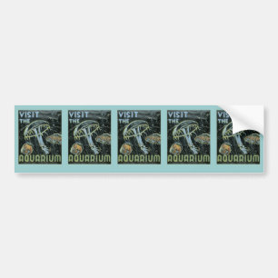 Autocollant De Voiture Visitez l'aquarium - l'affiche de WPA -