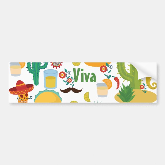Autocollant De Voiture viva mexique (Devant)
