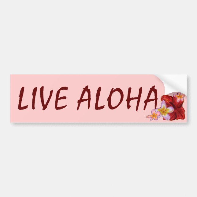 Autocollant De Voiture Vivent Aloha le bumpersticker floral hawaïen de (Devant)