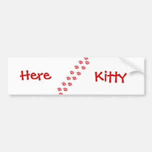 Autocollant De Voiture Voici les pattes de chat Kitty
