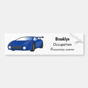 Autocollant De Voiture Voiture de sport bleue avec illustration d'aile aé