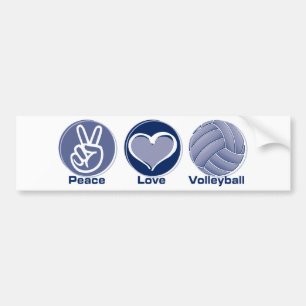 Autocollant De Voiture Volleyball d'amour de paix