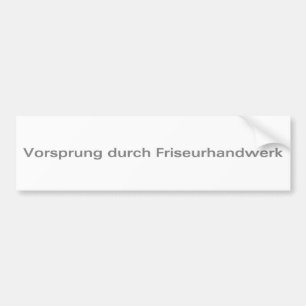 Autocollant De Voiture Vorsprung-durch-Friseurhandwerk-Argent