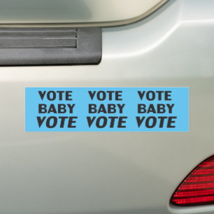 Autocollant De Voiture Vote bébé vote noir bleu clair