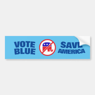 Autocollant De Voiture Vote Blue - Save America, Anti GOP