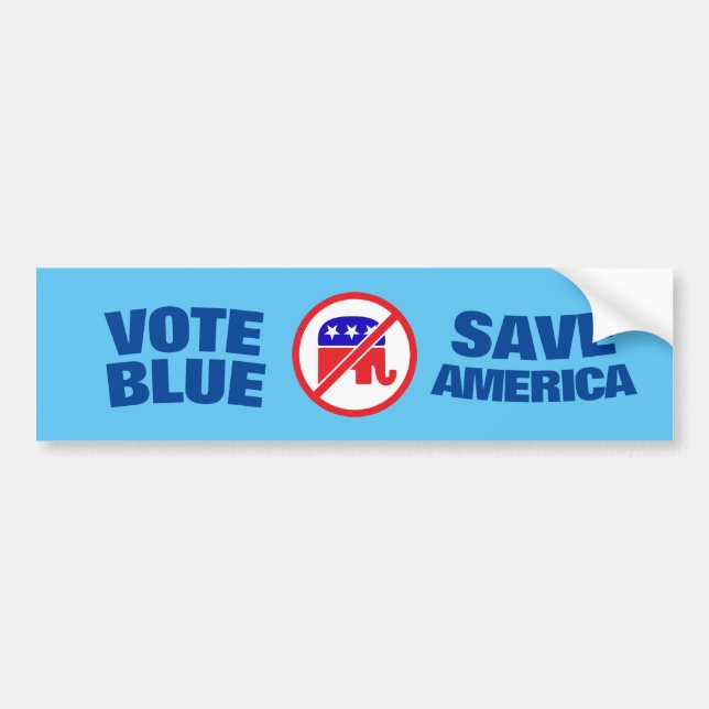 Autocollant De Voiture Vote Blue - Save America, Anti GOP (Devant)