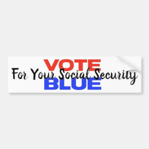 Autocollant De Voiture Vote Blue Sécurité sociale USA Politique