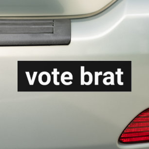 Autocollant De Voiture Vote brat drôle minimaliste noir démocrate noir