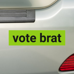 Autocollant De Voiture Vote brat kamala simple noir et vert citron