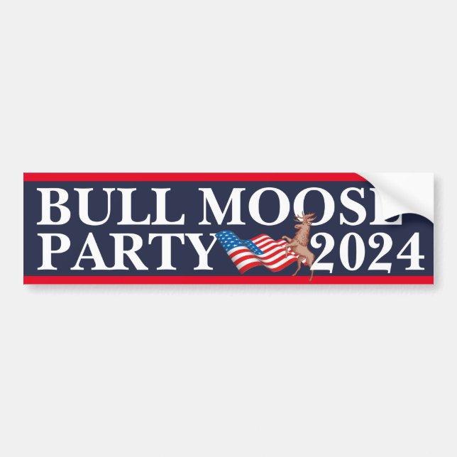 Autocollant De Voiture (Vote) Bull Moose Party 2024 (Devant)